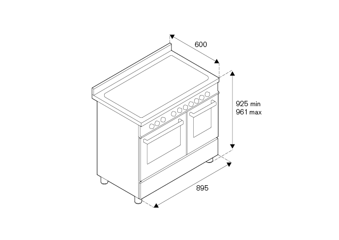 90 cm induction, double four électrique